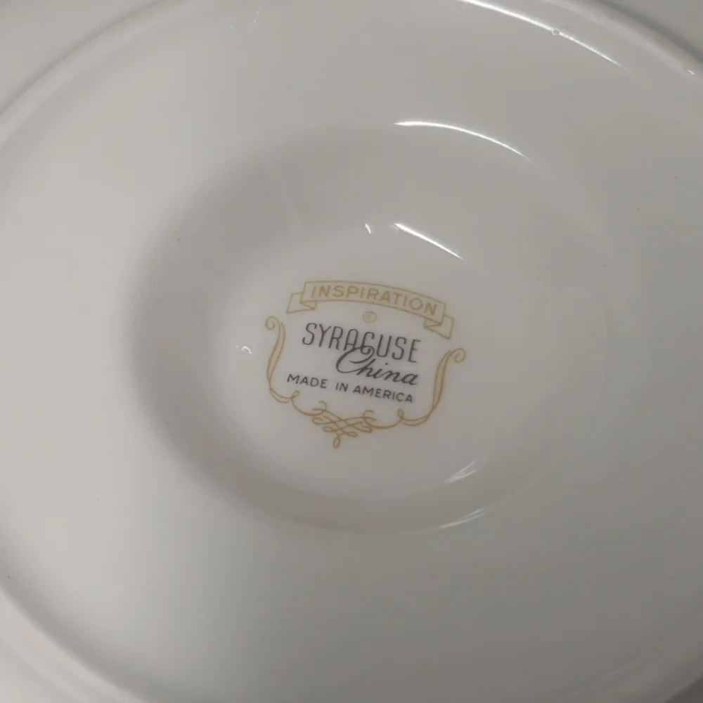 Syracuse China Gravy boat with attached saucer